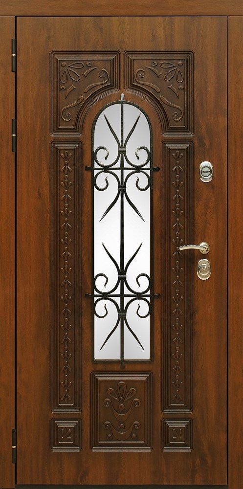 Входная дверь «Рим» с окном и ковкой - фото 21313