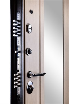 Входная металлическая дверь СУДАРЬ Дива МД-26 с зеркалом (Антик серебро / Дуб белёный) - фото 21425