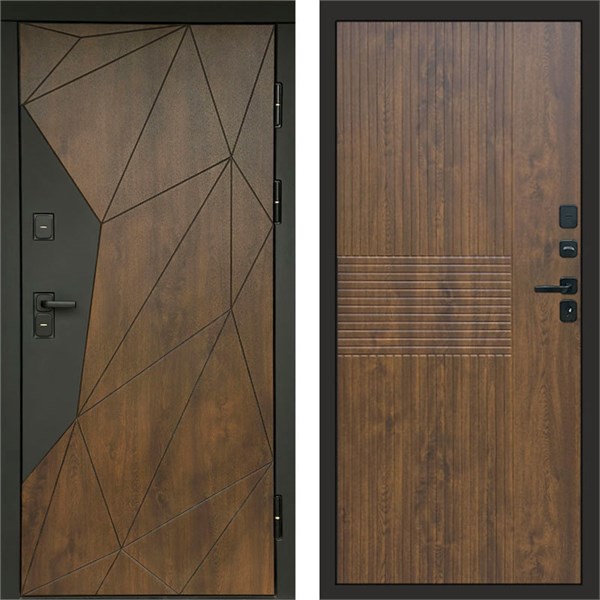 Входная дверь «Геометрия Дуб» Монолит Мастино дуб для установки в квартиру 1717