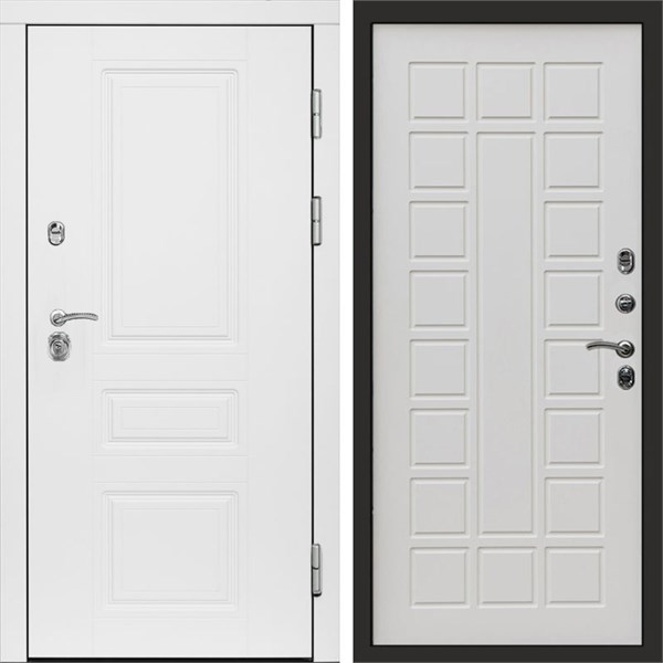 Входная дверь «Орегон White» Монолит Престиж-бежевый-матовый для установки в квартиру 1738