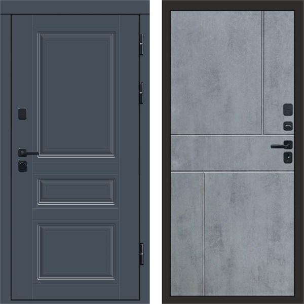 Входная дверь «Орегон Графит» Монолит Горизонт-бетон-темный для установки в квартиру 1747