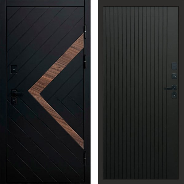 Входная дверь «Плэй» Монолит Flat Черный кварц для установки в квартиру 1797