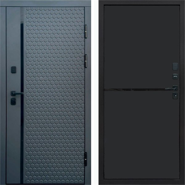 Входная дверь «Simple Графит» Монолит Нео-black для установки в квартиру 1818