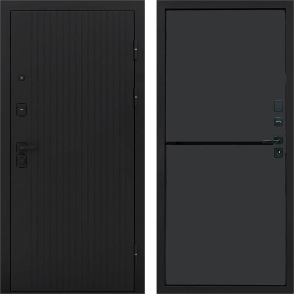 Входная дверь «Simple Графит» Монолит Зеркало фацет Белый софт для установки в квартиру 1840