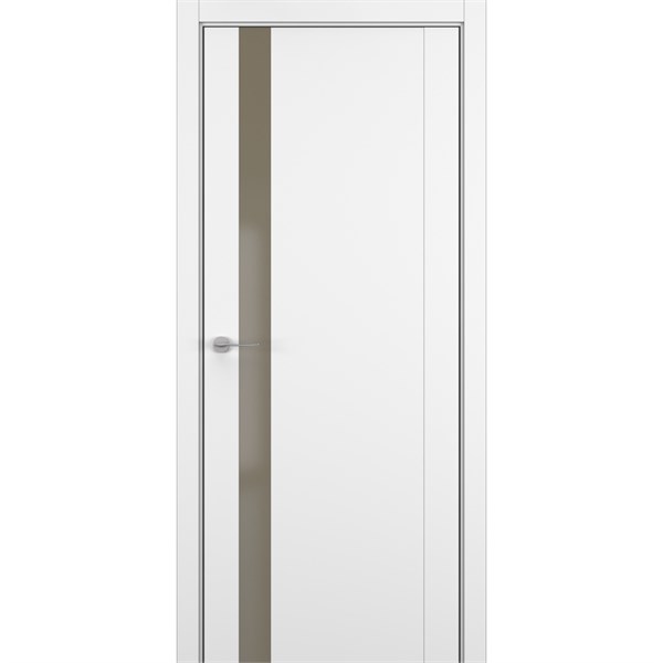 Межкомнатная дверь «Zadoor-S» S26 ПО Silver bronze Белый матовый для установки в помещение 2147