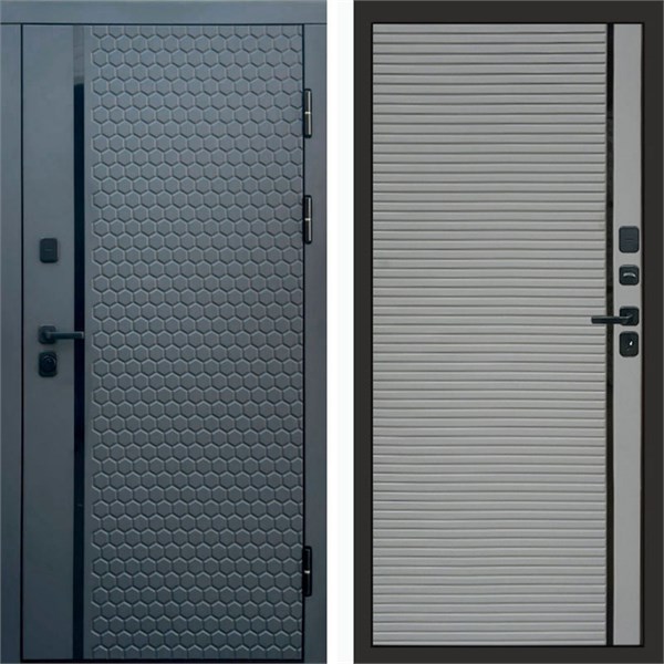 Входная дверь «Simple Графит» Монолит Porte Grey софт для установки в квартиру 1841
