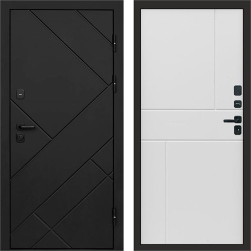 Входная дверь «Стоун Блэк» Style Горизонт-белый для установки в квартиру 1853