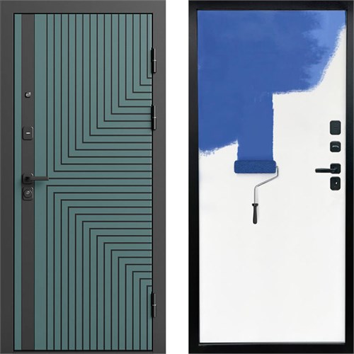 Входная дверь «Квантум Velutto Verde» Style Под-покраску для установки в квартиру 1881