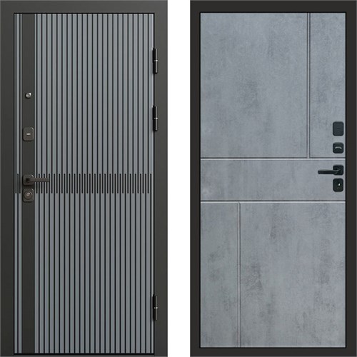 Входная дверь «Граунд Грей» Style Горизонт-бетон-темный для установки в квартиру 1884