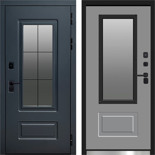 Входная дверь с терморазрывом «Эверест Графит» Термо Grey-soft с окном для частного загородного дома и дачи 2009
