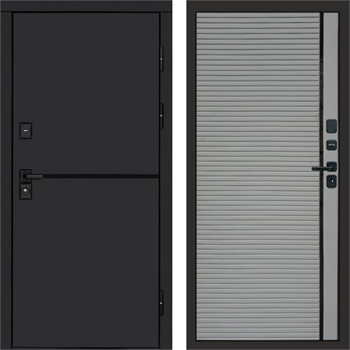 Входная дверь «Тренд black» Монолит Porte Grey софт для установки в квартиру 1792