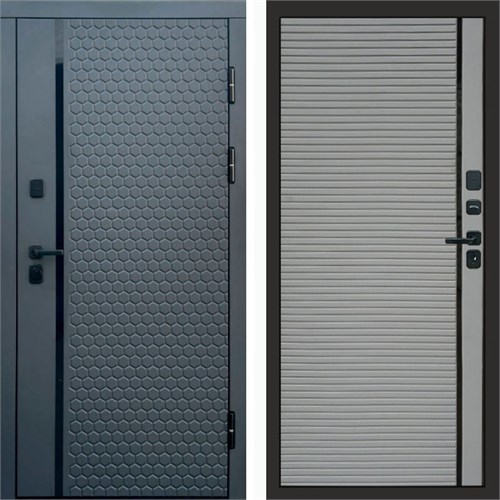 Входная дверь «Simple Графит» Монолит Porte Grey софт для установки в квартиру 1841