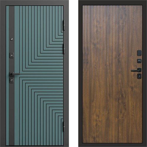Входная дверь «Квантум Velutto Verde» Style Flat Дуб для установки в квартиру 1914