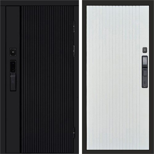 Входная дверь «Урбан Black» Smart Flat Белый-софт для установки в квартиру 3038