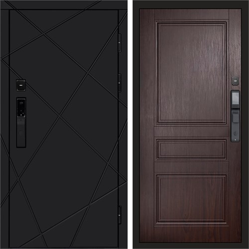 Входная дверь «Лучи black» Smart Классика венге для установки в квартиру 3065