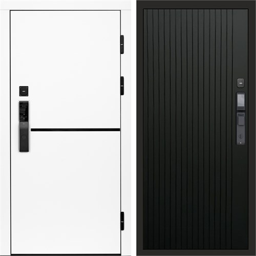 Входная дверь «Тренд white» Smart Flat Черный кварц для установки в квартиру 3093