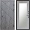 Входная дверь «Лучи Бетон Темный» Монолит Зеркало-триумф-бетон-светлый для установки в квартиру 1782